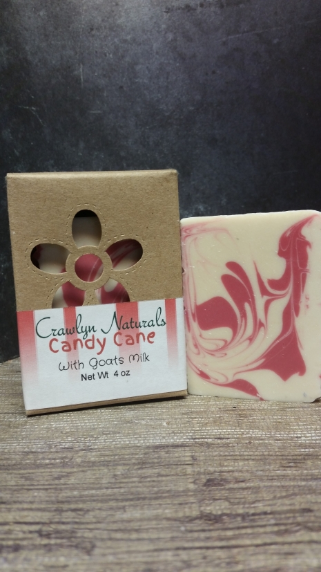 Candy Cane soap with goats milk