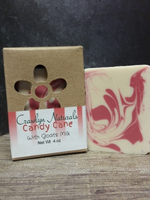 Candy Cane soap with goats milk